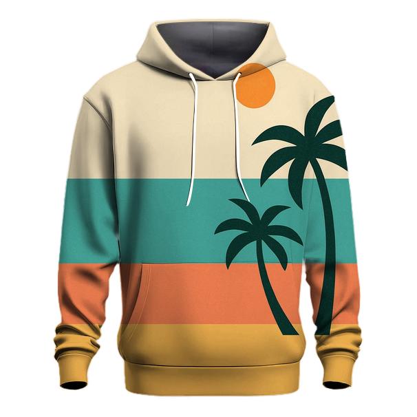 Retro Beach Stripe Escape graphic hoodies