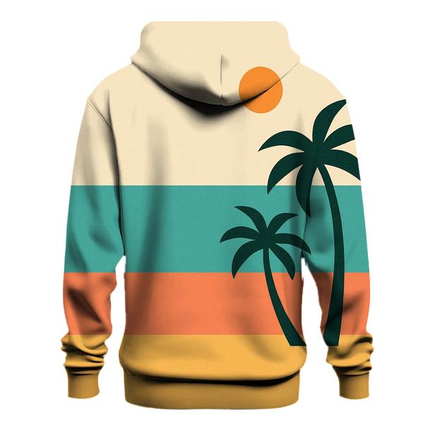 Retro Beach Stripe Escape graphic hoodies