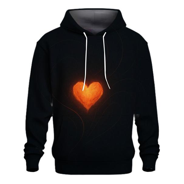 Gentle Ember Heart designer hoodies