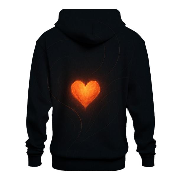 Gentle Ember Heart designer hoodies