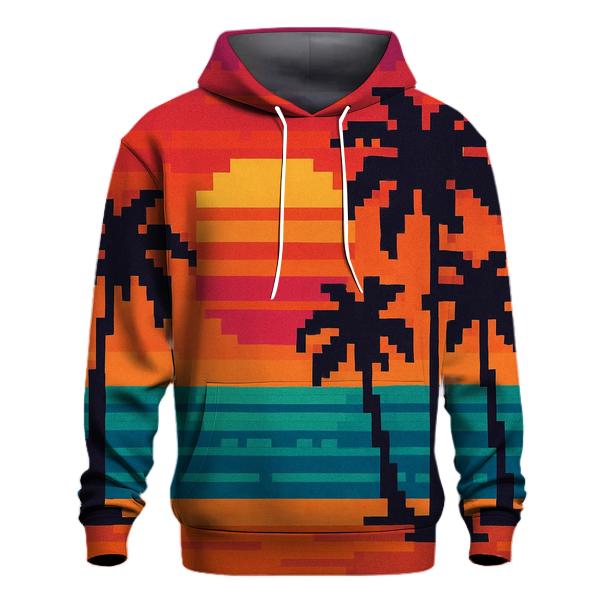 Pixel Beach Sunset custom hoodies