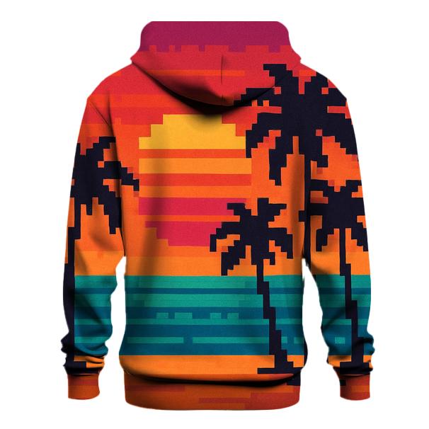 Pixel Beach Sunset custom hoodies
