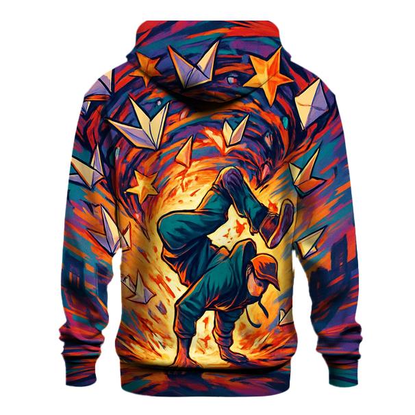 Origami Tornado Dancer embroidered hoodies