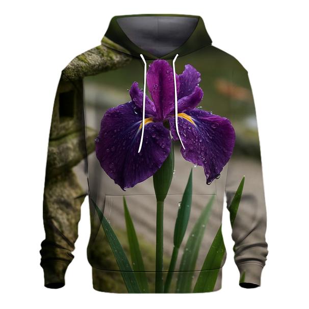 Iris Beside Traditional Garden Stone Lantern pullover hoodies