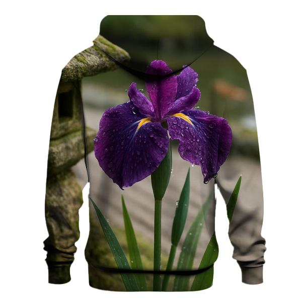Iris Beside Traditional Garden Stone Lantern pullover hoodies