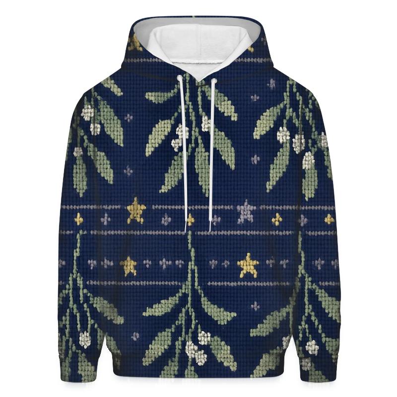 Midnight Mistletoe Star Bands printed hoodies