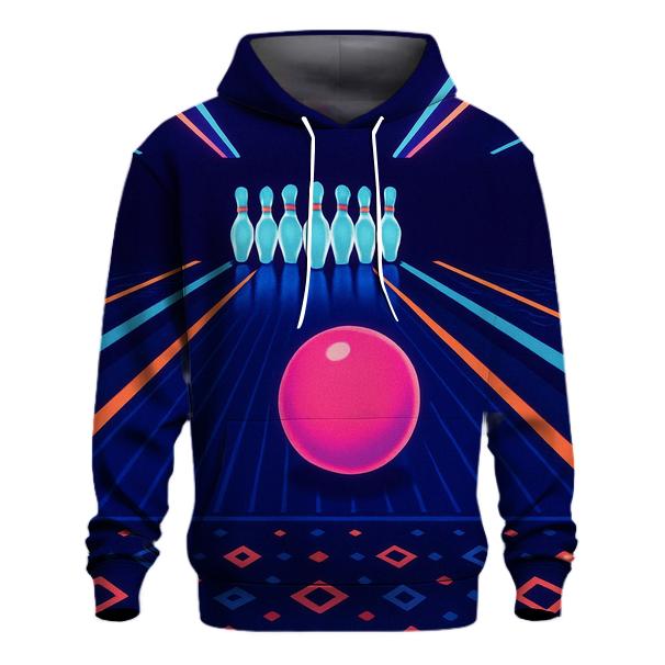 Retro Laser Bowling Night embroidered hoodies