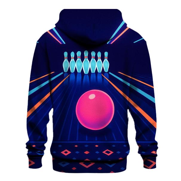 Retro Laser Bowling Night embroidered hoodies