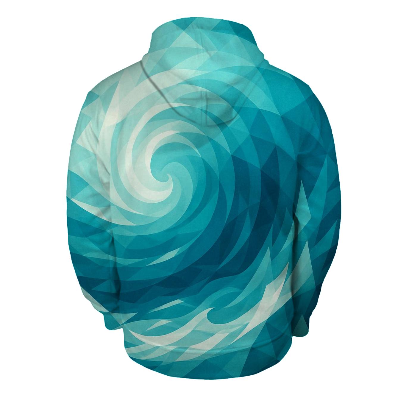 Geometric Ocean Currents designer hoodies