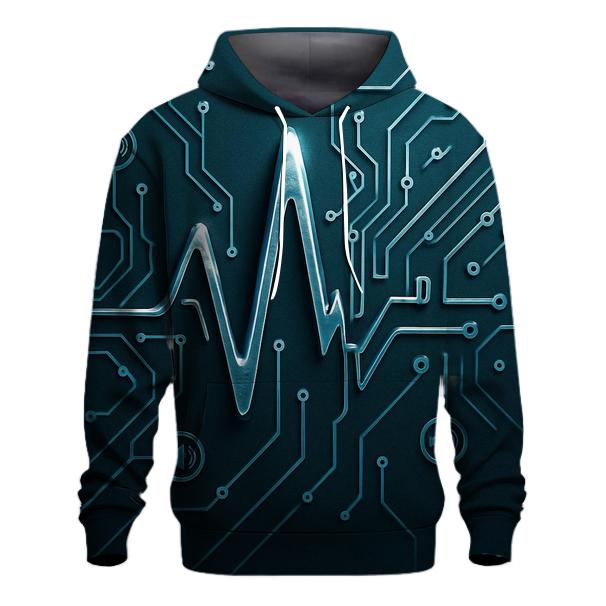 Chrome Soundwave Circuit printed hoodies