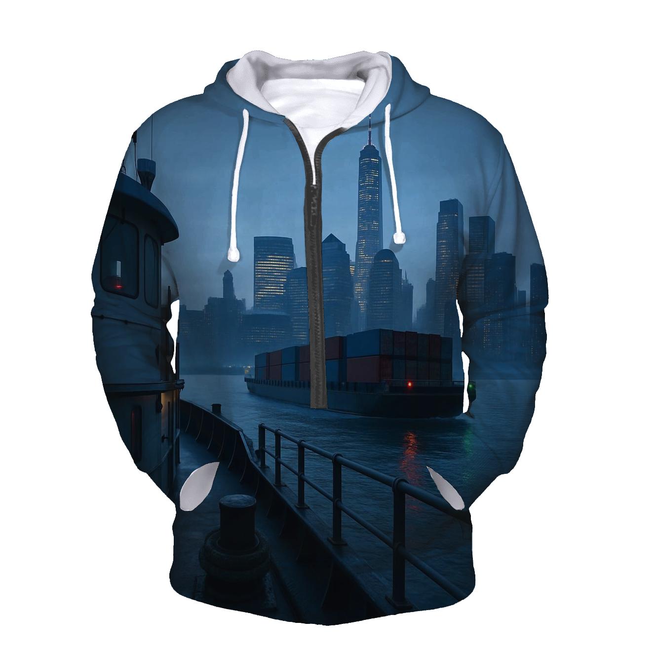 Early Morning Cargo On The East River designer hoodies