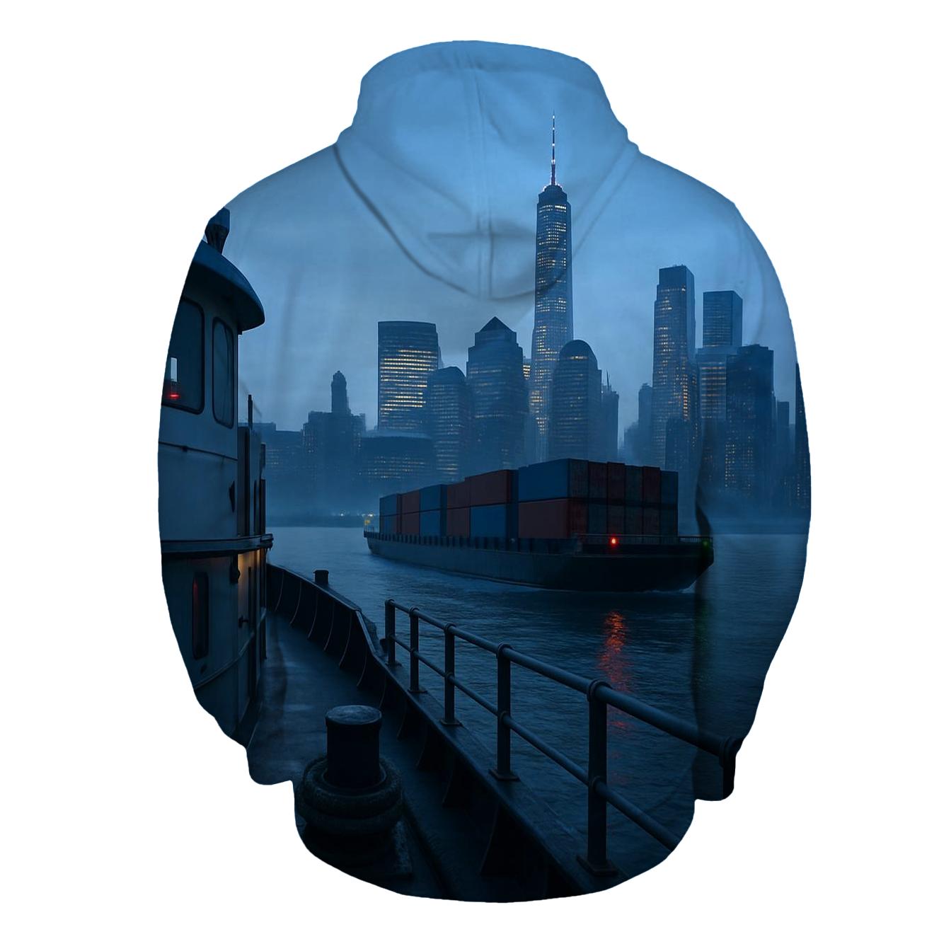 Early Morning Cargo On The East River designer hoodies