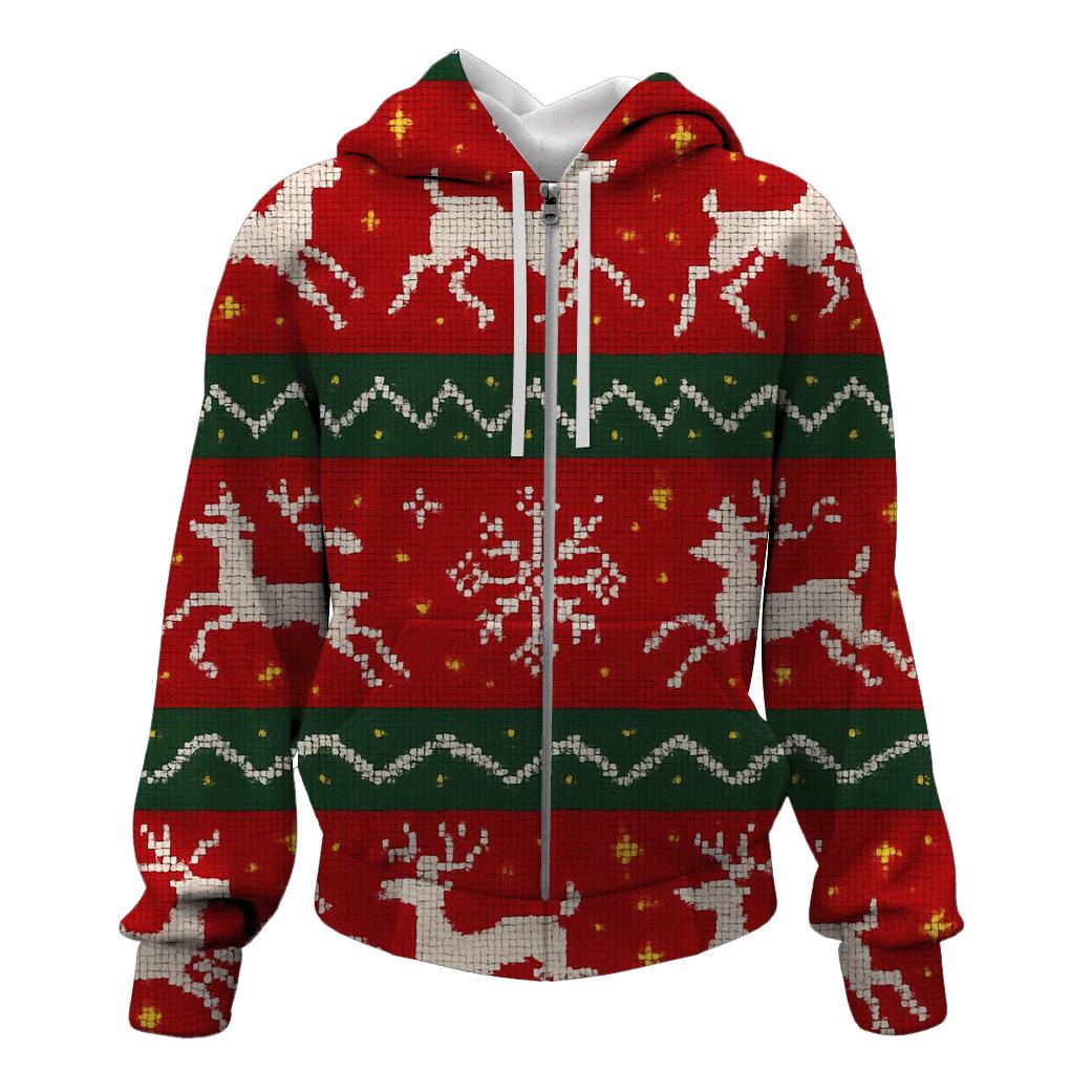 Tangled Tinsel Reindeer Stripes hoodies fashion