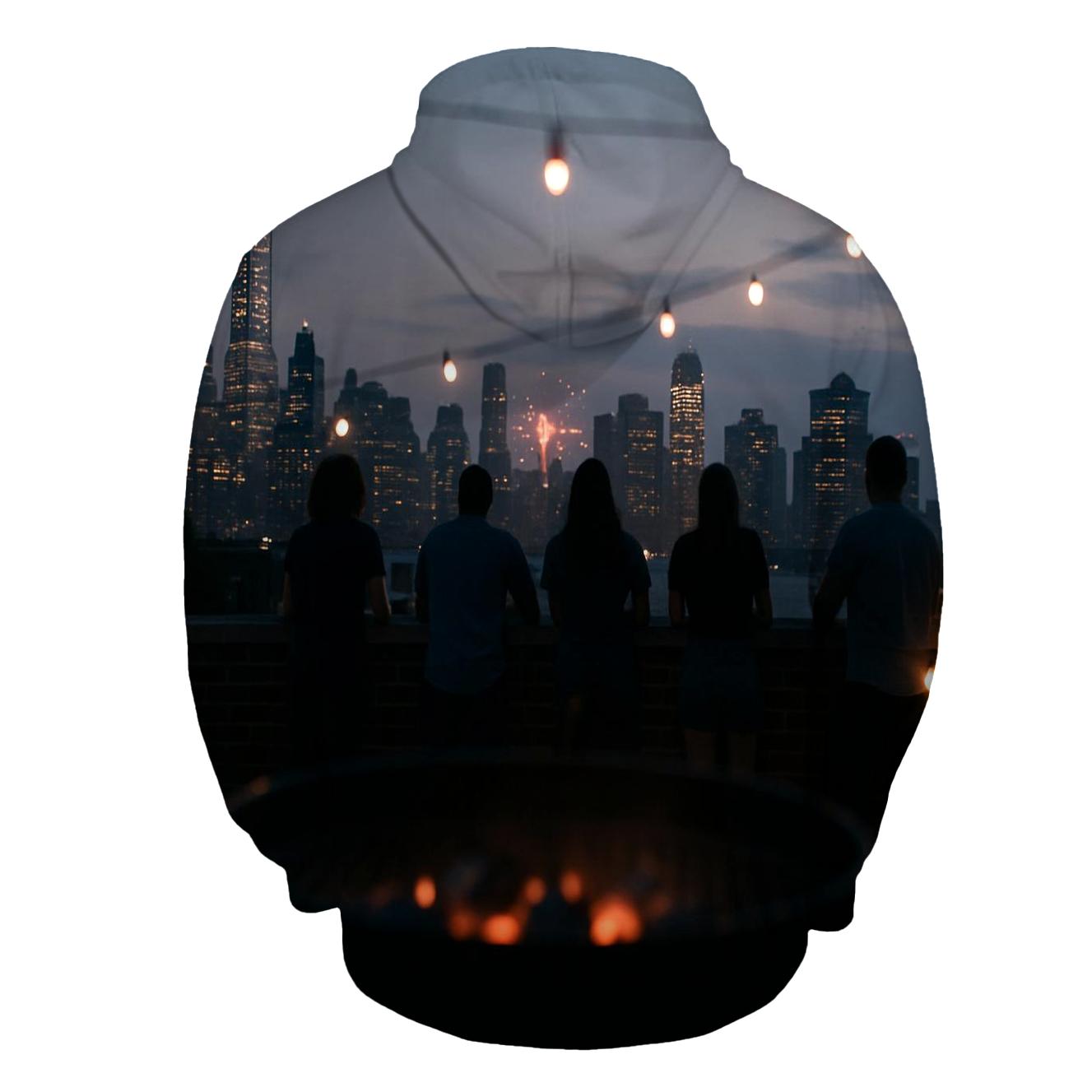 Fourth Of July Rooftop Barbecue Skyline designer hoodies