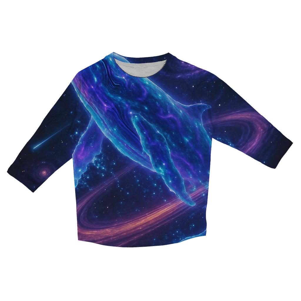 Celestial Whale Tides personalized 3/4 sleeve tees