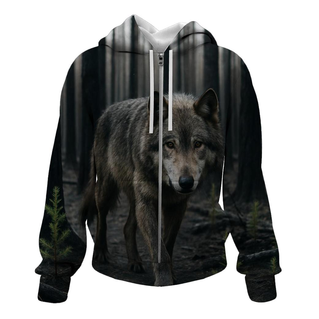 Burned Forest Wolf Return pullover hoodies