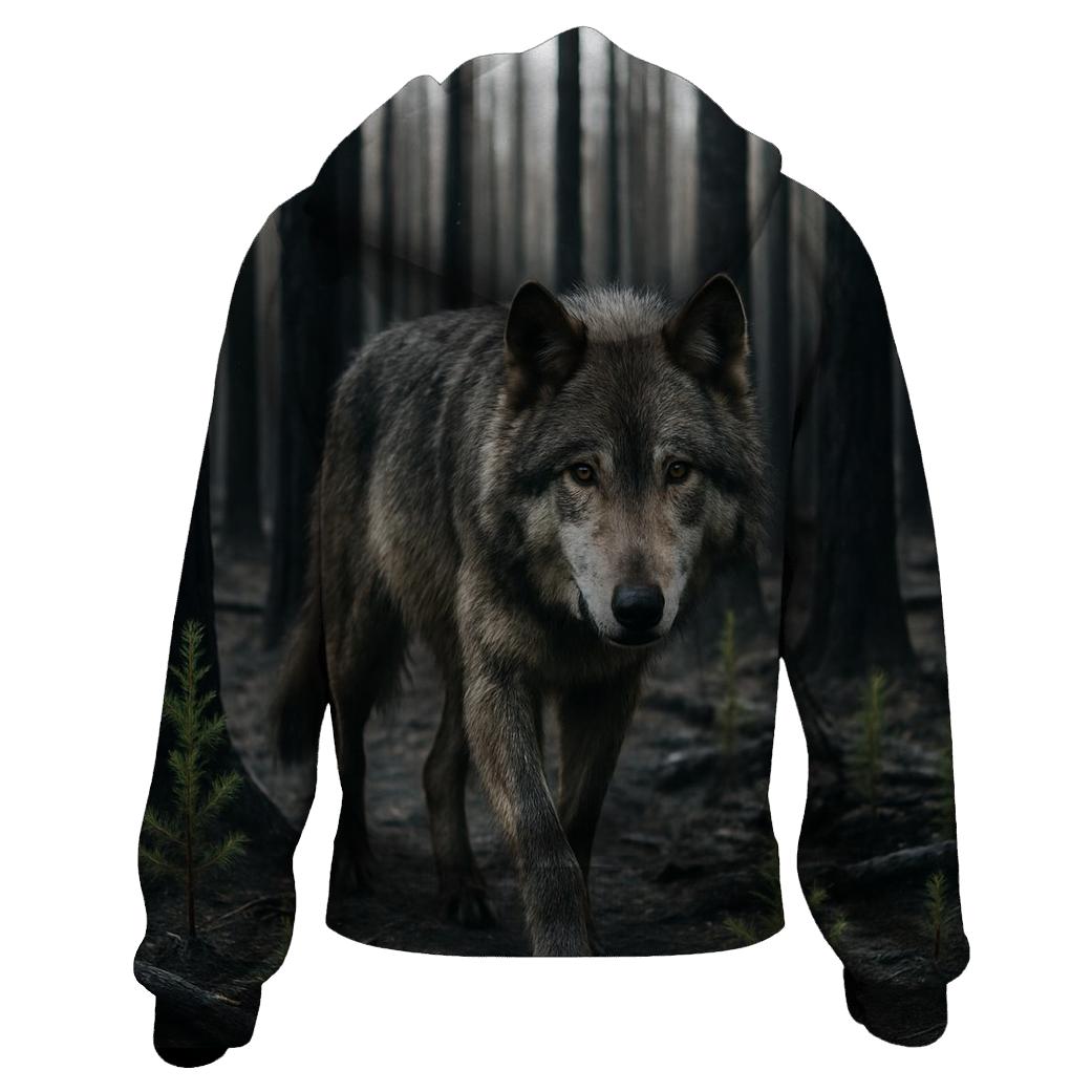 Burned Forest Wolf Return pullover hoodies
