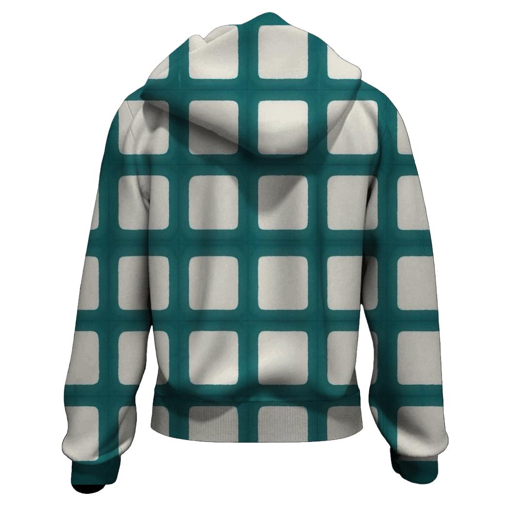 Itajime Teal Window Grid hoodie designs