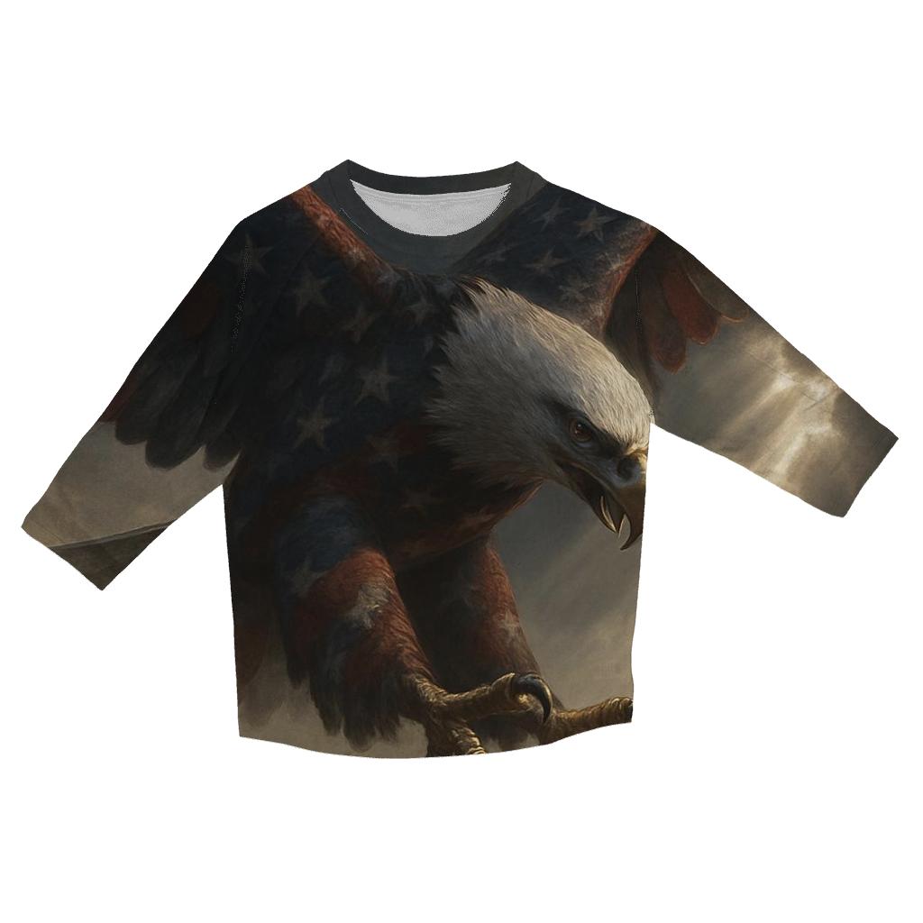 Eagle Over The Valorous Field stylish quarter sleeve tops