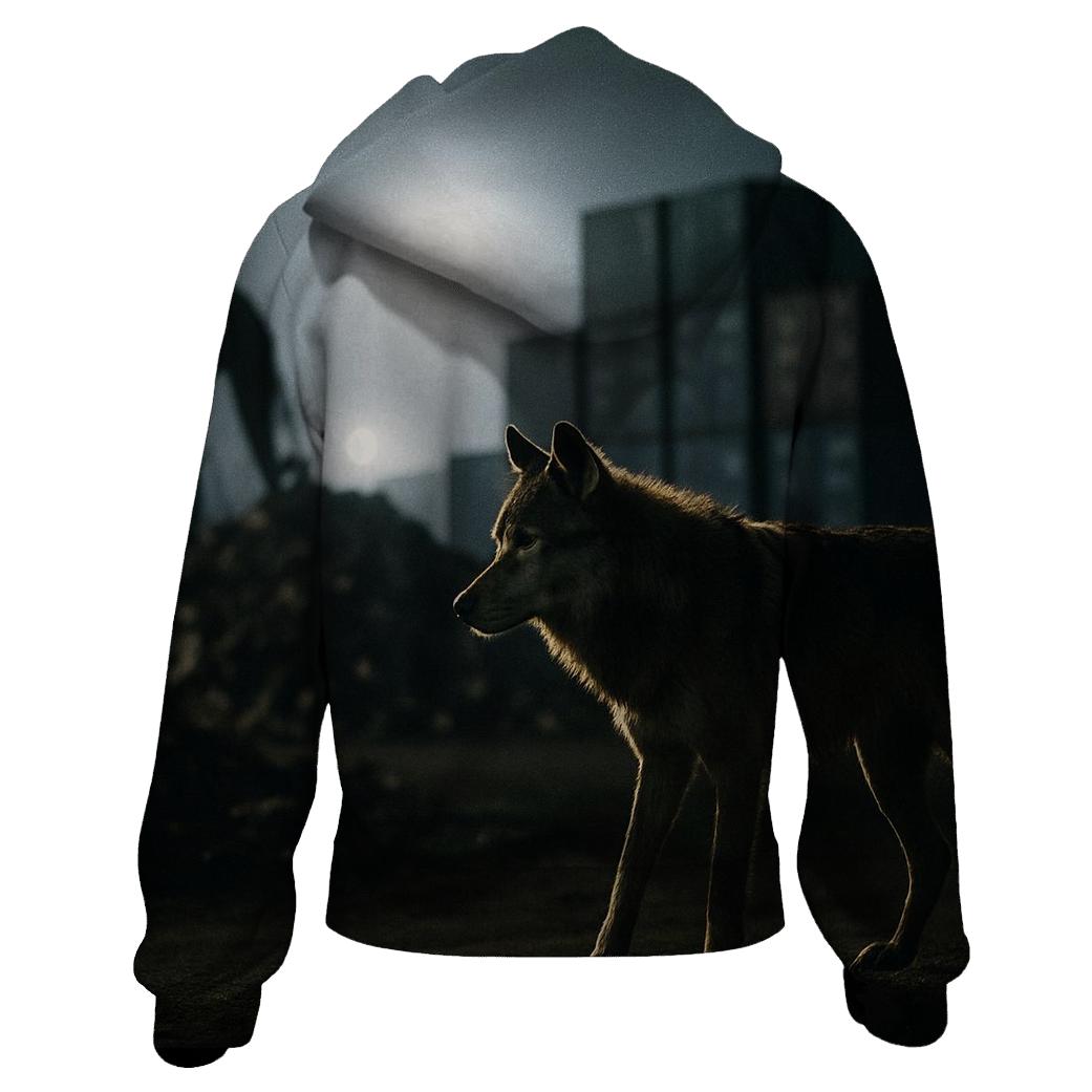 Industrial Periphery Nighttime Scavenger Wolf hoodies fashion