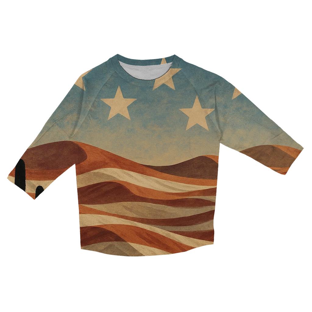 Desert Camo Horizon Flag stylish quarter sleeve tops