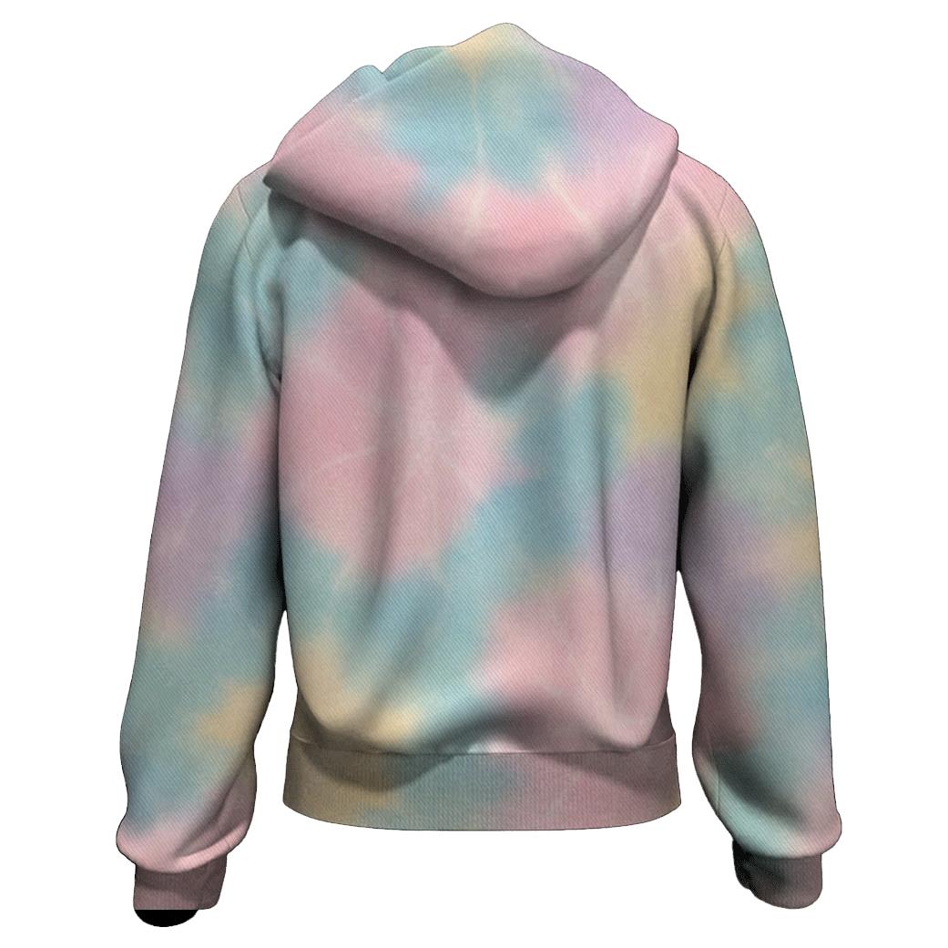 Pastel Rainbow Crumple Field zip-up hoodies