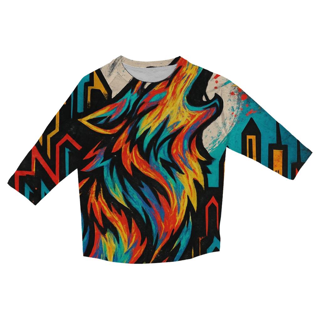 Graffiti Howl Skyline printed three quarter sleeve shirts