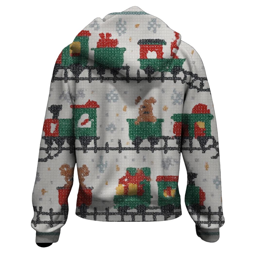 North Pole Toy Train Tracks pullover hoodies