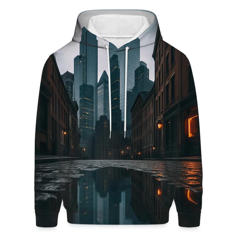Financial District Reflections After Rain custom hoodies