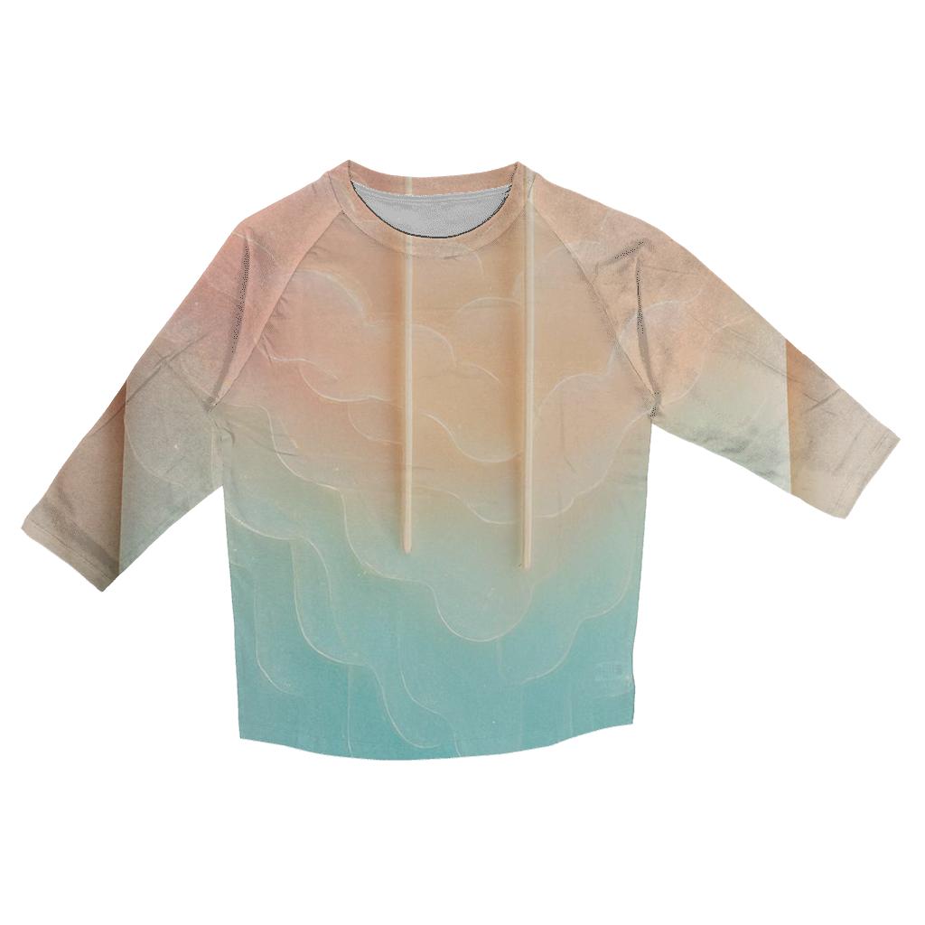 Pastel Cloudfall Gradient printed three quarter sleeve shirts
