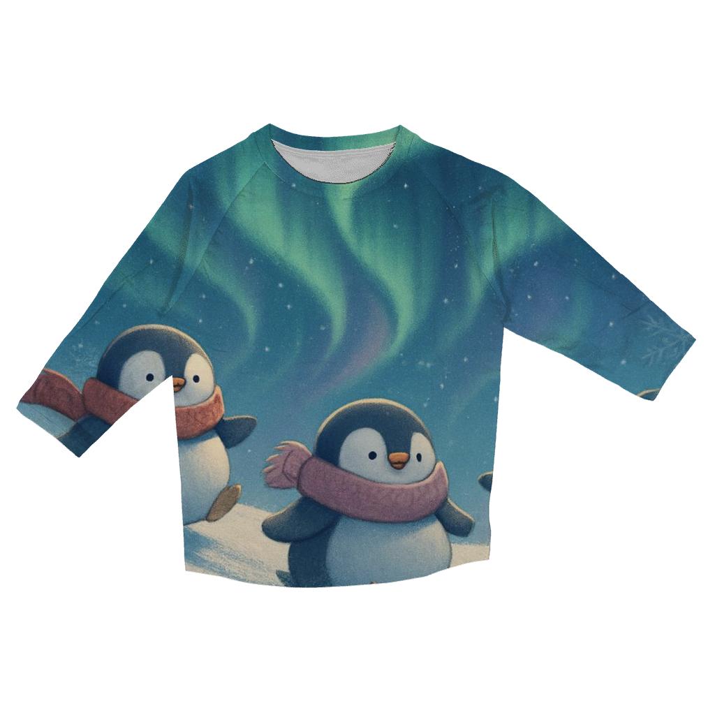North Pole Aurora Penguins casual three quarter sleeve shirts