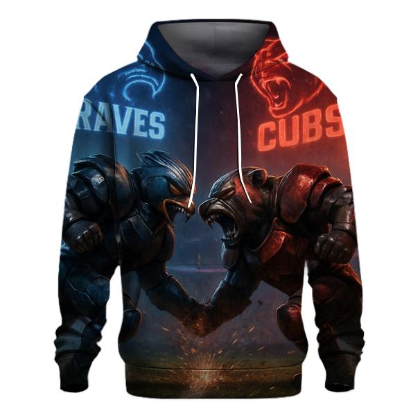 Gridiron Thunder Clash Braves Vs Cubs graphic hoodies