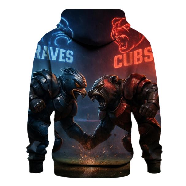 Gridiron Thunder Clash Braves Vs Cubs graphic hoodies