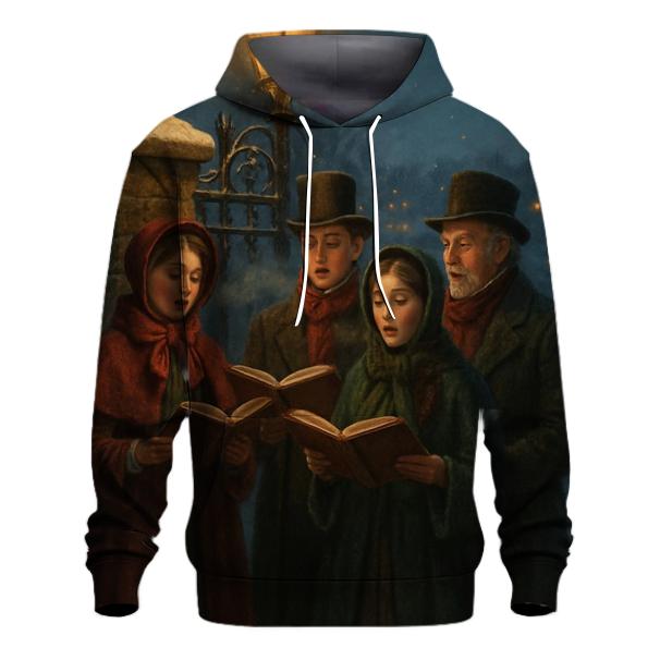 Snowlit Carolers At The Old Stone Gate designer hoodies