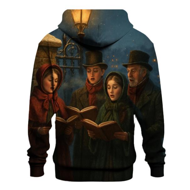 Snowlit Carolers At The Old Stone Gate designer hoodies