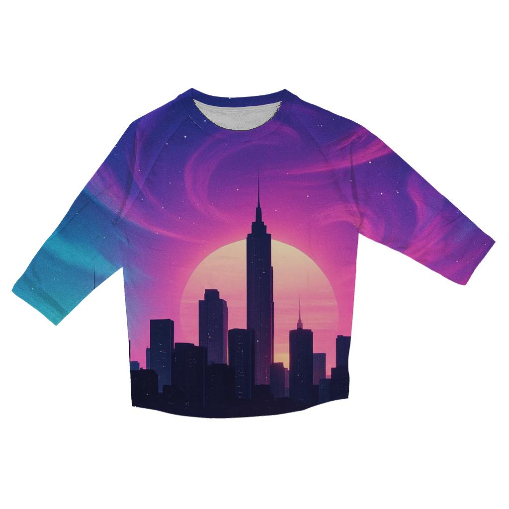 Nebula Sunset Over The City cotton quarter sleeve shirts