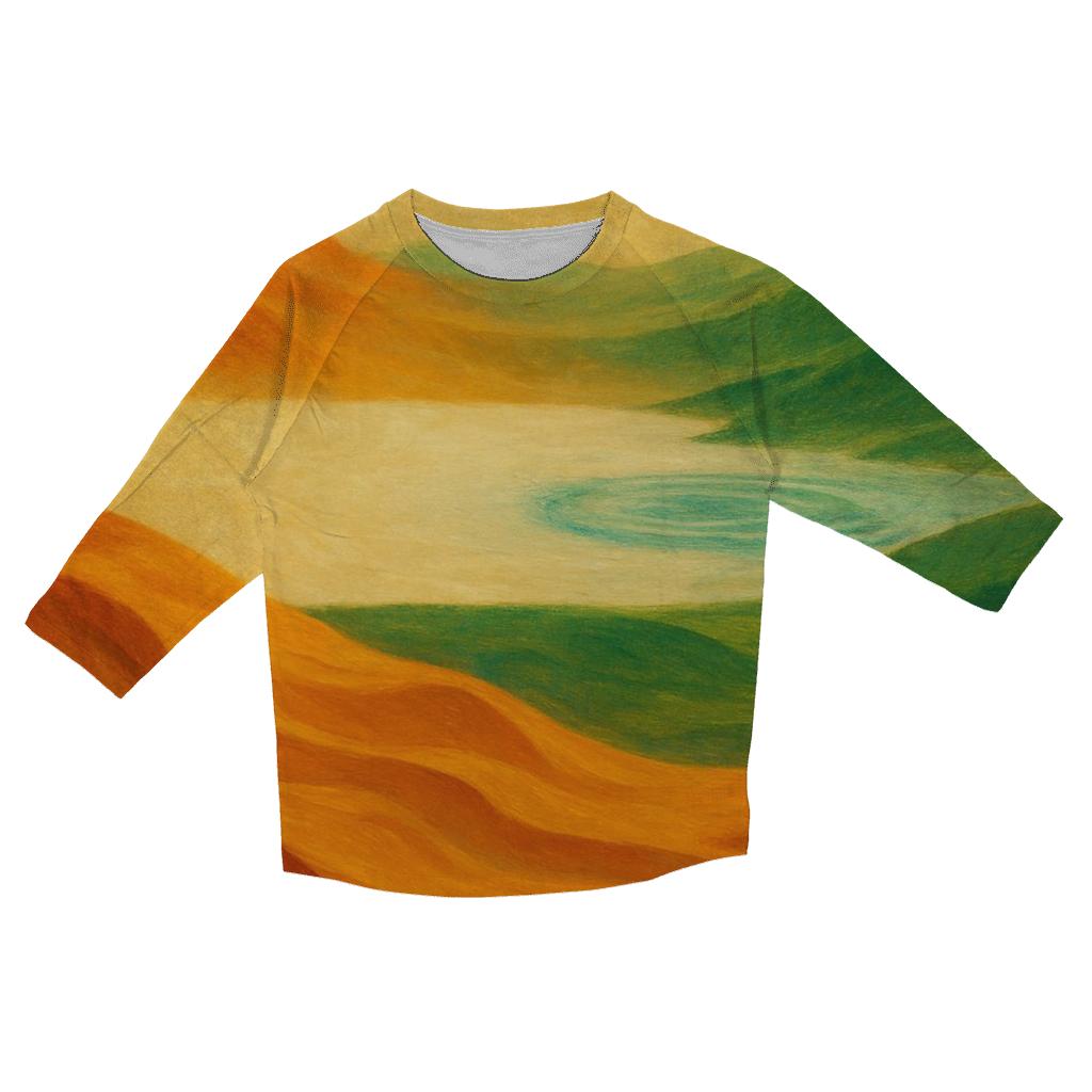 Indian Flag Desert Mirage Abstraction stylish quarter sleeve tops