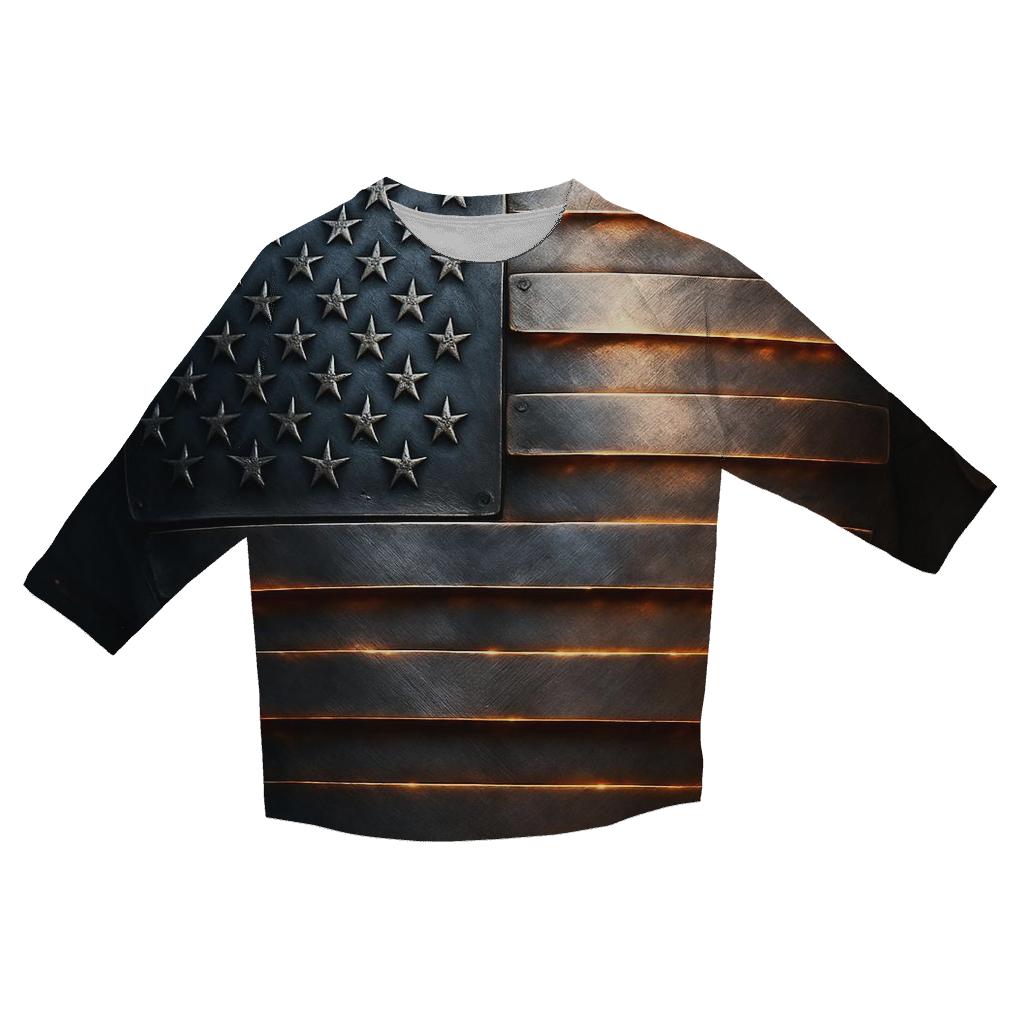 Steel Forged Stripes trendy 3/4 sleeve tops