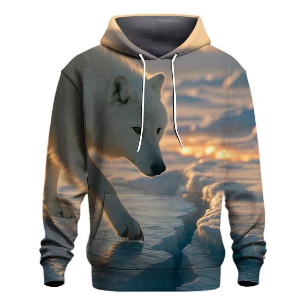 Frozen River Crossing Arctic Wolf premium hoodies
