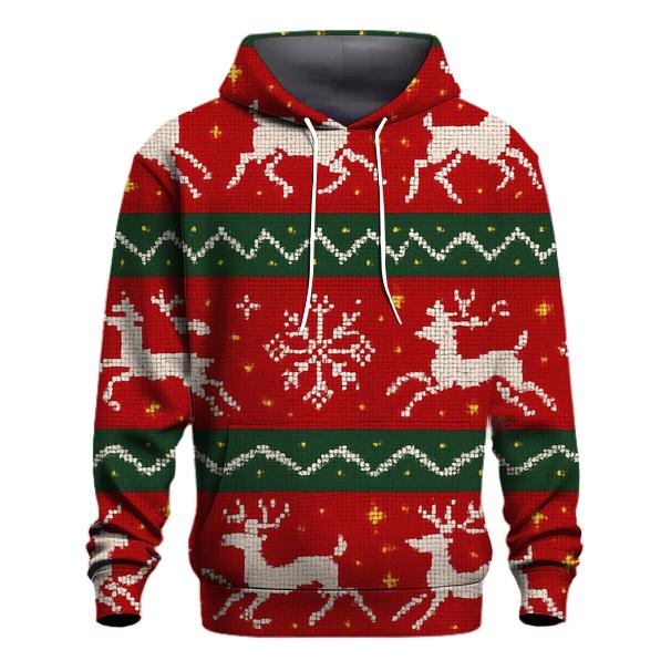 Tangled Tinsel Reindeer Stripes custom hoodies