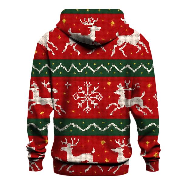 Tangled Tinsel Reindeer Stripes custom hoodies