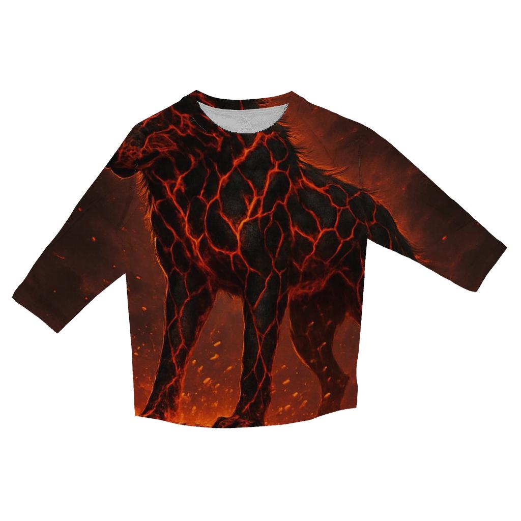 Volcanic Ember Alpha trendy 3/4 sleeve tops