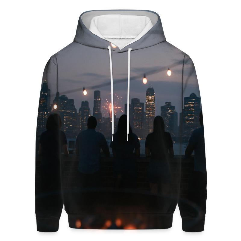 Fourth Of July Rooftop Barbecue Skyline lightweight hoodies