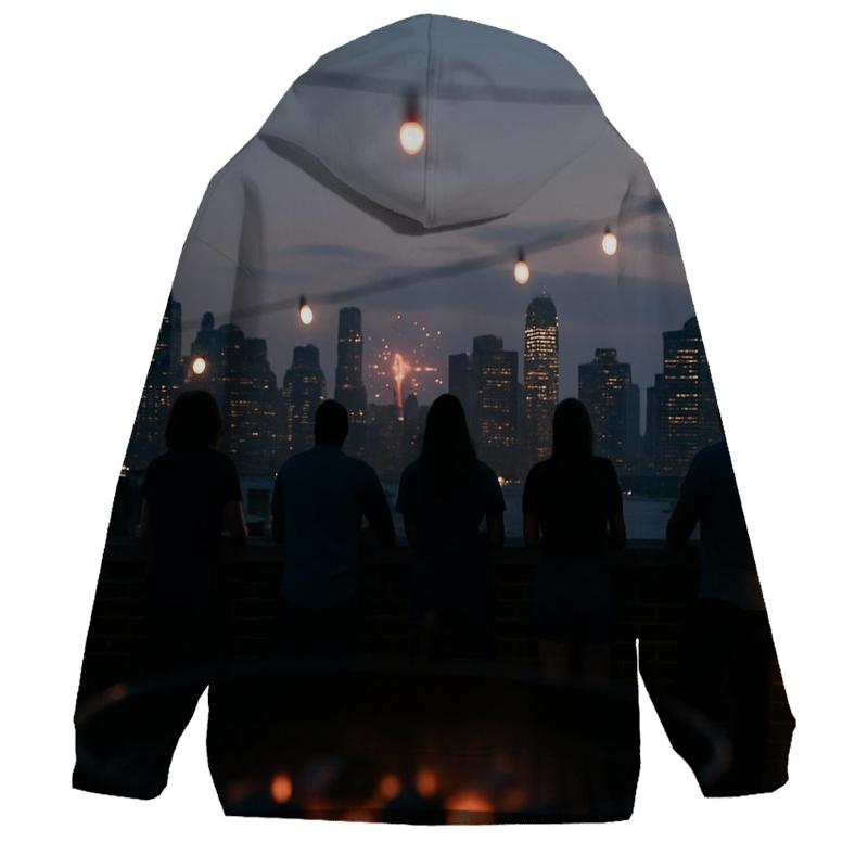 Fourth Of July Rooftop Barbecue Skyline lightweight hoodies