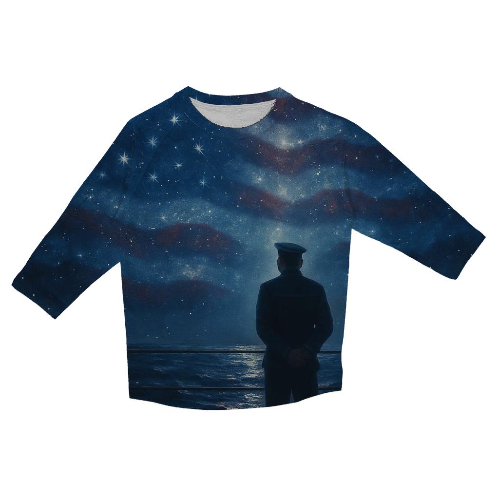 Lone Sailor Under The Star Spangled Sky personalized 3/4 sleeve tees