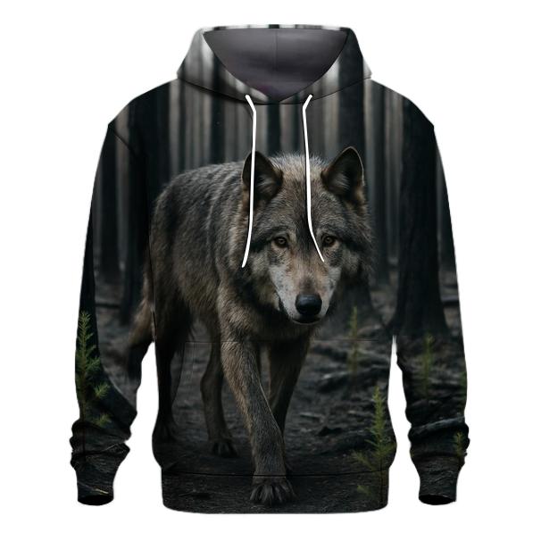 Burned Forest Wolf Return zip-up hoodies