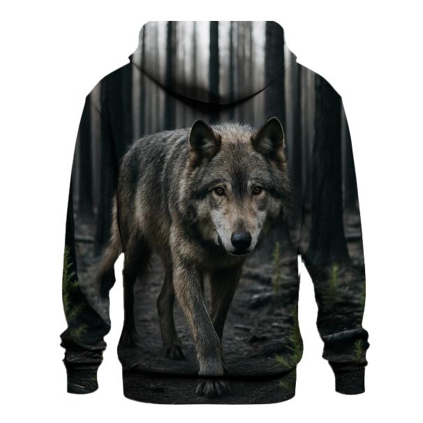 Burned Forest Wolf Return zip-up hoodies