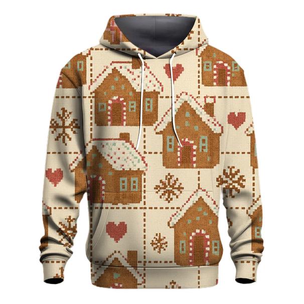 Gingerbread House Patchwork Grid heavyweight hoodies