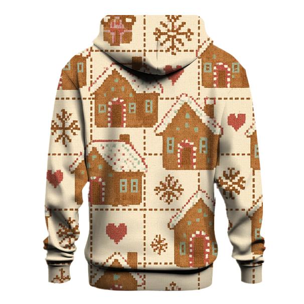 Gingerbread House Patchwork Grid heavyweight hoodies