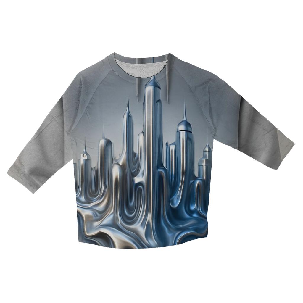 Molten Skyline Gradient City custom 3/4 sleeve shirts